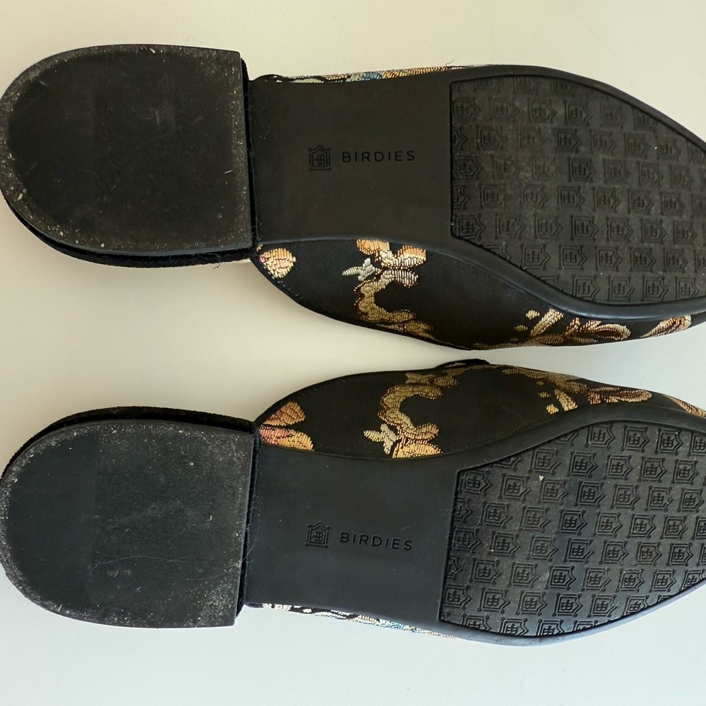 Birdies Black and Gold Floral Mules - Picture 5 of 5